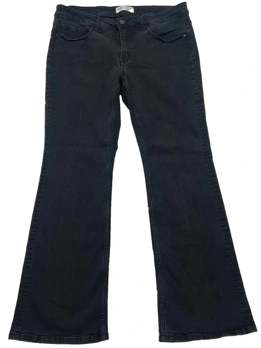 BKE Payton Bootcut Jeans Womens Size 31x31 Black Denim Stretch Buckle Mid Rise